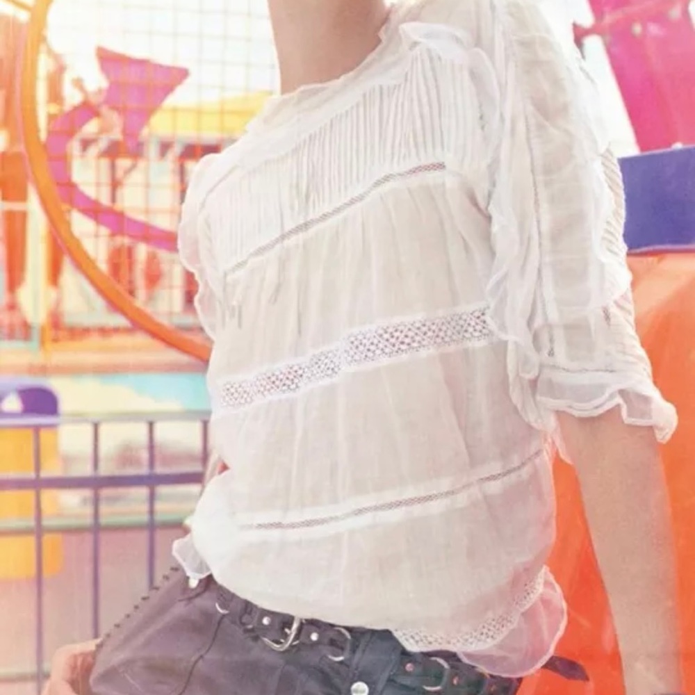 Isabel Marant Olympe white silk top 36